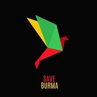 illustration vector of save burma perfect for print,campaign,etc