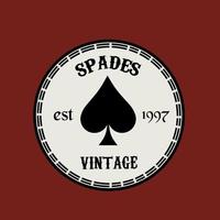 illustration vector of spades card in vintage symbol perfect for print,ect