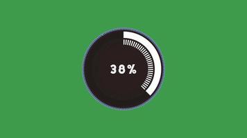 circular progresso Barra percentagem em verde video