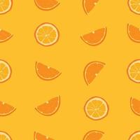 Orange and Leaf seamless pattern with orange background. vector