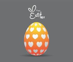 letras de mano de pascua feliz con huevos de pascua, estilo de arte de papel, ilustración vectorial vector