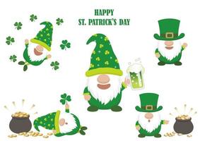 St. Patricks Day Vector Symbol Character Illustration Set Isolated On A White Background.