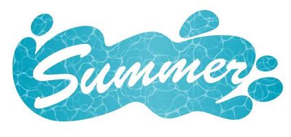 Vector Summer Logo Illustration With Rippled Water Pattern Isolated On A White Background.