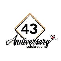 43 years anniversary celebration vector template design illustration