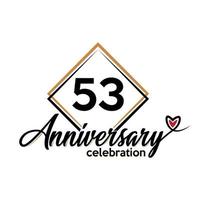 53 years anniversary celebration vector template design illustration