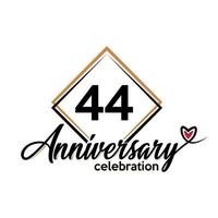 44 years anniversary celebration vector template design illustration