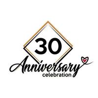 30 years anniversary celebration vector template design illustration