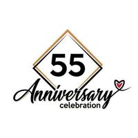 55 years anniversary celebration vector template design illustration