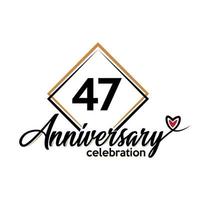 47 years anniversary celebration vector template design illustration