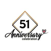 51 years anniversary celebration vector template design illustration