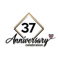 37 years anniversary celebration vector template design illustration