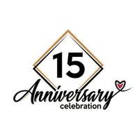 15 years anniversary celebration vector template design illustration