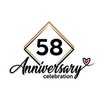 58 years anniversary celebration vector template design illustration