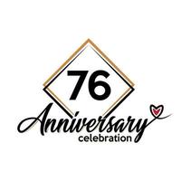 76 years anniversary celebration vector template design illustration