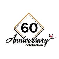 60 years anniversary celebration vector template design illustration