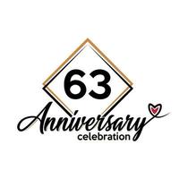 63 years anniversary celebration vector template design illustration