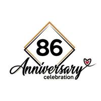 86 years anniversary celebration vector template design illustration