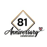 81 years anniversary celebration vector template design illustration