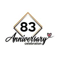 83 years anniversary celebration vector template design illustration