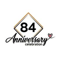 84 years anniversary celebration vector template design illustration