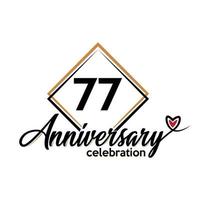 77 years anniversary celebration vector template design illustration