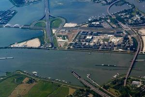 Amsterdam Harbor tunnel Aerial view panorama photo