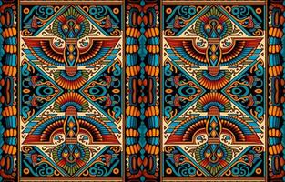 egipcio tela modelo. resumen indígena línea Arte para antiguo Egipto. egipcio textil vector ilustración florido elegante lujo estilo. Arte impresión diseño para ropa, alfombra, fondo de pantalla, fondo.