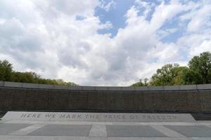 WASHINGTON DC, USA - APRIL 27 2019 - Many tourist at World War II Memorial photo