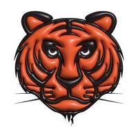 Tiger face 3d illustration, colorful tiger mascot, tiger logo design vector