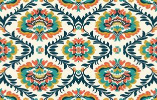 patrón floral de tela sin costuras. resumen tejido textil línea gráfico flor antigüedad. flores étnicas vector adornado elegante estilo retro vintage de lujo. diseño de impresión de arte floral para textiles, prendas de vestir.