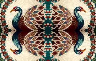 Peacock pheasant turkey mosaic pattern. Abstract folk ethnic tribal geometric graphic line. Texture textile fabric seamless patterns vector illustration. Ornate elegant luxury vintage retro style.