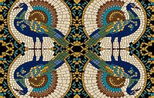 pavo real Faisán Turquía mosaico modelo. resumen gente étnico tribal geométrico gráfico línea. textura textil tela sin costura patrones vector ilustración. florido elegante lujo Clásico retro estilo.