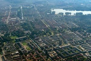 panorama de la vista aérea del puerto de amsterdam foto