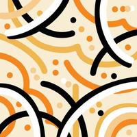 Black and orange random abstract line bold decoration vector wallpaper isolated on square template for social media template, paper and textile scarf print, wrapping paper, poster.