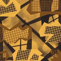 Yellow and brown textured brush stroke and polka dots patten decoration element vector background isolated on square template for social media template, paper and textile scarf print, wrapping paper.