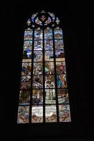 KUTNA HORA, CZECH REPUBLIC - JULY 14  2019 - Interior of dome saint barbara church window glass mucha liberty style photo