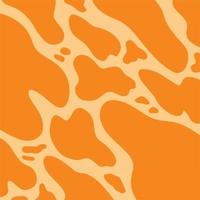 Orange colored cow animal skin pattern decorative element vector background isolated on square background template for social media template, paper and textile scarf print, wrapping paper, poster.