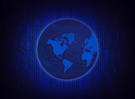 Modern Holographic Globe on Technology Background vector