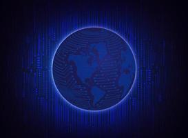 Modern Holographic Globe on Technology Background vector