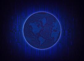 Modern Holographic Globe on Technology Background vector
