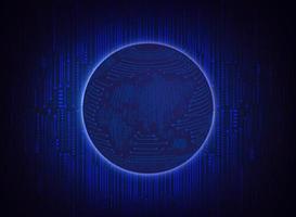 Modern Holographic Globe on Technology Background vector