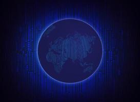 Modern Holographic Globe on Technology Background vector