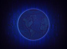 Modern Holographic Globe on Technology Background vector