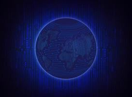 Modern Holographic Globe on Technology Background vector