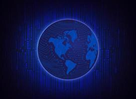 Modern Holographic Globe on Technology Background vector