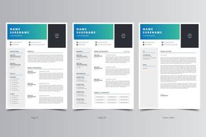 Resume Template, Professional Modern Resume Template, CV Template vector