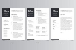 Resume Template, Professional Modern Resume Template, CV Template vector