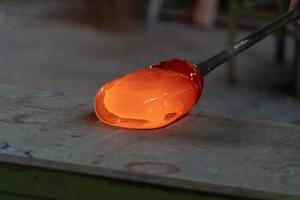 inside Murano glass factory Venice Italy photo