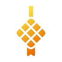 ketupat icono sólido degradado amarillo estilo Ramadán ilustración vector elemento y símbolo Perfecto.