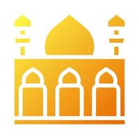 mezquita icono sólido degradado amarillo estilo Ramadán ilustración vector elemento y símbolo Perfecto.